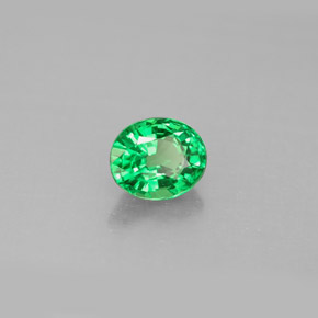 1.06캐럿 천연 그린 차보라이트 가넷, 타원형 컷, 6.6×5.5 mm, VS