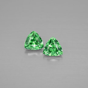 캐럿 천연 비비드 그린 차보라이트 가넷 보석, 트릴리언, 4.2×4.1 mm, VVS-VS