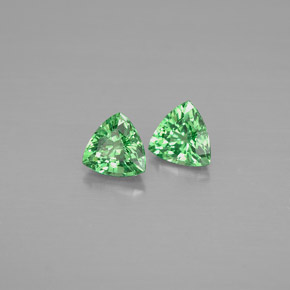 캐럿 천연 비비드 그린 차보라이트 가넷 보석, 트릴리언, 4.2×4.1 mm, VVS-VS