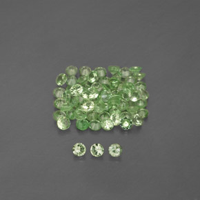 캐럿 천연 그린 차보라이트 가넷 보석, 라운드 컷, 1.54 mm, VVS-VS