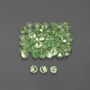 캐럿 천연 그린 차보라이트 가넷 보석, 라운드 컷, 1.54 mm, VVS-VS