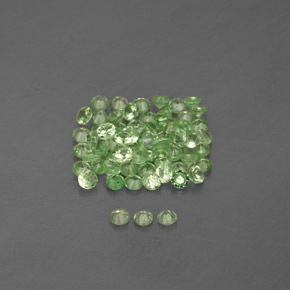 캐럿 천연 그린 차보라이트 가넷 보석, 라운드 컷, 1.54 mm, VVS-VS