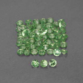 캐럿 천연 그린 차보라이트 가넷 보석, 라운드 컷, 1.68 mm, VVS-VS