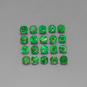 캐럿 천연 그린 차보라이트 가넷 보석, 라운드 컷, 2.54 mm, VVS-VS