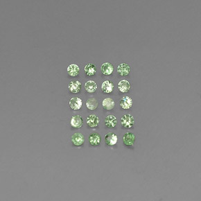 캐럿 천연 크롬 그린 차보라이트 가넷 보석, 라운드 컷, 1.68 mm, VVS-VS