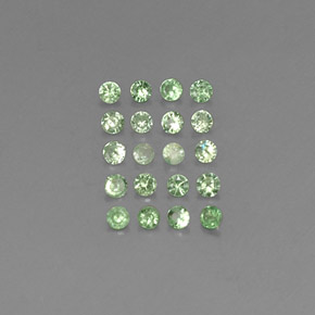 캐럿 천연 크롬 그린 차보라이트 가넷 보석, 라운드 컷, 1.68 mm, VVS-VS
