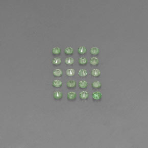 캐럿 천연 크롬 그린 차보라이트 가넷 보석, 라운드 컷, 1.68 mm, VVS-VS