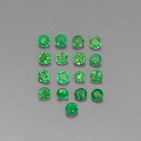 캐럿 천연 크롬 그린 차보라이트 가넷 보석, 라운드 컷, 2.44 mm, VVS-VS