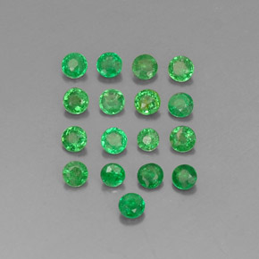 캐럿 천연 크롬 그린 차보라이트 가넷 보석, 라운드 컷, 2.44 mm, VVS-VS