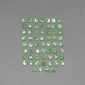 캐럿 천연 크롬 그린 차보라이트 가넷 보석, 라운드 컷, 1.61 mm, VVS-VS