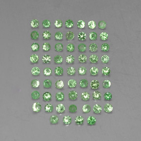 캐럿 천연 크롬 그린 차보라이트 가넷 보석, 라운드 컷, 1.61 mm, VVS-VS