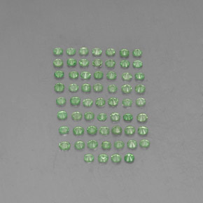 캐럿 천연 크롬 그린 차보라이트 가넷 보석, 라운드 컷, 1.61 mm, VVS-VS