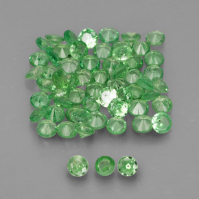 캐럿 천연 크롬 그린 차보라이트 가넷 보석, 라운드 컷, 1.69 mm, VVS-VS