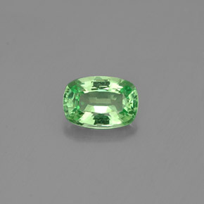 0.48캐럿 천연 그린 차보라이트 가넷, 쿠션 컷, 5.7×3.9 mm, VVS-VS