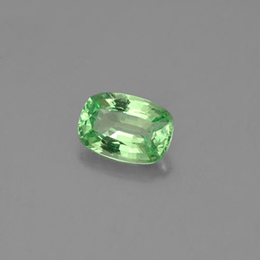 0.48캐럿 천연 그린 차보라이트 가넷, 쿠션 컷, 5.7×3.9 mm, VVS-VS