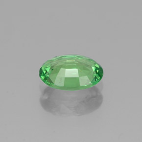 0.89캐럿 천연 그린 차보라이트 가넷, 타원형 컷, 7×5.3 mm, VS