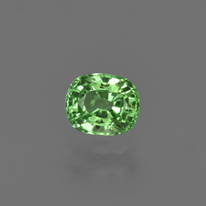 0.54캐럿 천연 그린 차보라이트 가넷, 타원형 컷, 5.1×4.2 mm, VVS-VS