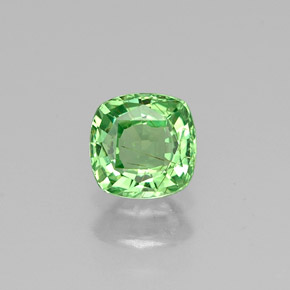 0.50캐럿 천연 그린 차보라이트 가넷, 쿠션 컷, 4.7×4.6 mm, VS