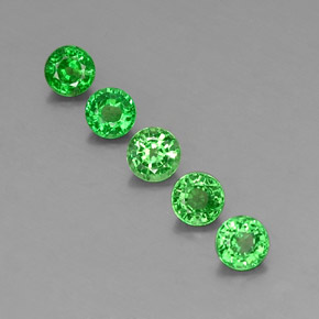 캐럿 천연 그린 차보라이트 가넷 보석, 라운드 컷, 4.56 mm, VS-SI