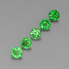 캐럿 천연 그린 차보라이트 가넷 보석, 라운드 컷, 4.56 mm, VS-SI