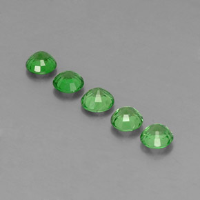 캐럿 천연 그린 차보라이트 가넷 보석, 라운드 컷, 4.56 mm, VS-SI