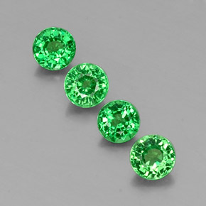 캐럿 천연 그린 차보라이트 가넷 보석, 라운드 컷, 4.70 mm, VS