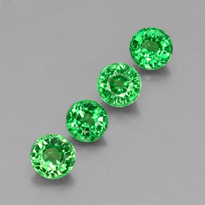 캐럿 천연 그린 차보라이트 가넷 보석, 라운드 컷, 4.70 mm, VS