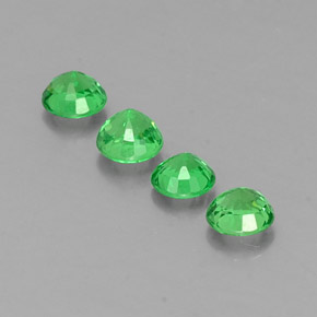 캐럿 천연 그린 차보라이트 가넷 보석, 라운드 컷, 4.70 mm, VS