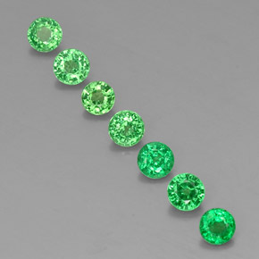 캐럿 천연 그린 차보라이트 가넷 보석, 라운드 컷, 4.09 mm, VVS-VS