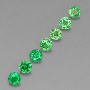 캐럿 천연 그린 차보라이트 가넷 보석, 라운드 컷, 4.09 mm, VVS-VS