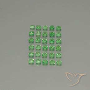 2.81캐럿 천연 밝은 녹색 차보라이트 가넷 보석, 정사각형, VVS-VS