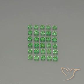 2.57캐럿 천연 밝은 녹색 차보라이트 가넷 보석, 정사각형, VVS-VS
