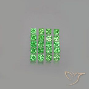 1.31ctw 자연스러운 일렉트릭 그린 차보라이트 가넷, 정사각형, VVS-VS
