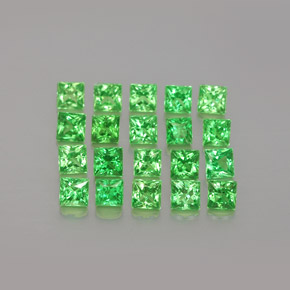 캐럿 천연 그린 차보라이트 가넷 보석, 스퀘어, 2.1×2.1 mm, VVS-VS