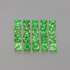 캐럿 천연 그린 차보라이트 가넷 보석, 스퀘어, 2.3×2.3 mm, VVS-VS