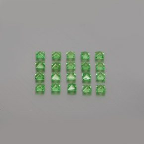 캐럿 천연 그린 차보라이트 가넷 보석, 스퀘어, 2.3×2.3 mm, VVS-VS