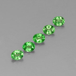 캐럿 천연 그린 차보라이트 가넷 보석, 타원형 컷, 4.5×3.6 mm, VS
