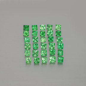 1.62캐럿 천연 밝은 그린 차보라이트 가넷 보석, 스퀘어, 2×1.9 mm, VVS-VS