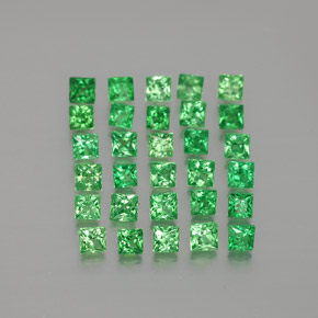 1.62캐럿 천연 밝은 그린 차보라이트 가넷 보석, 스퀘어, 2×1.9 mm, VVS-VS