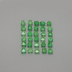 1.62캐럿 천연 밝은 그린 차보라이트 가넷 보석, 스퀘어, 2×1.9 mm, VVS-VS