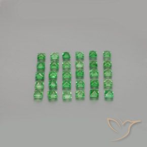 1.73캐럿 천연 밝은 녹색 차보라이트 가넷 보석, 정사각형, VVS-VS