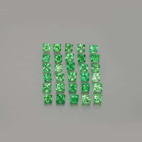 2.05캐럿 천연 밝은 그린 차보라이트 가넷 보석, 스퀘어, 2.2×2.1 mm, VVS-VS