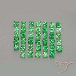 1.68캐럿 천연 미디엄 그린 차보라이트 가넷 보석, 정사각형, VVS-VS