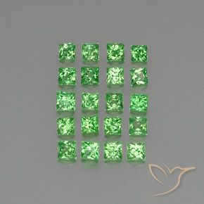 1.78캐럿 천연 밝은 녹색 차보라이트 가넷 보석, 정사각형, VVS-VS