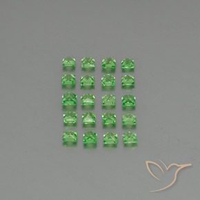 1.78캐럿 천연 밝은 녹색 차보라이트 가넷 보석, 정사각형, VVS-VS