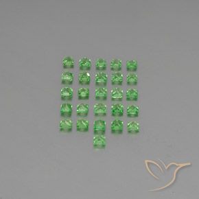 2.06캐럿 천연 밝은 녹색 차보라이트 가넷 보석, 정사각형, VVS-VS