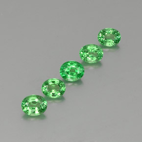 캐럿 천연 그린 차보라이트 가넷 보석, 타원형 컷, 4.7×3.8 mm, VS