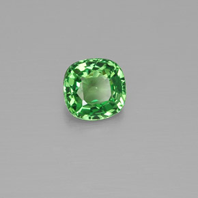 0.48캐럿 천연 그린 차보라이트 가넷, 쿠션 컷, 4.7×4.6 mm, VVS-VS