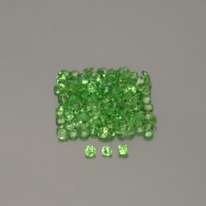 1.36캐럿 천연 생기 있는 그린 차보라이트 가넷 보석, 라운드 컷, 1.27 mm, VVS-VS