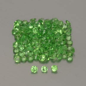 1.36캐럿 천연 생기 있는 그린 차보라이트 가넷 보석, 라운드 컷, 1.27 mm, VVS-VS